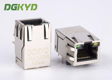 aba de 25.4mm acima Cat5 8 do conector do pino rj45 com diodo emissor de luz, 100 BASE - TX