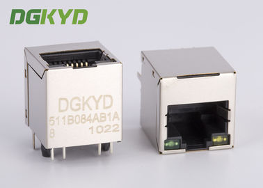 O módulo de conector Rj45 magnético modular G/Y de Cat5e Jack conduziu no preto