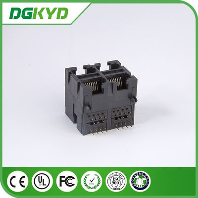 2 X 2 Multi Port Ethernet Stacked RJ45 Modular Jack for Transceiver Application