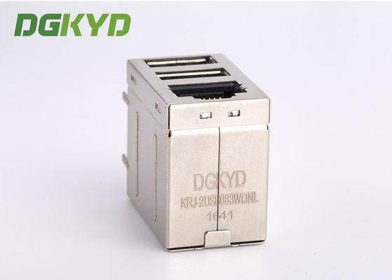 CAT 5e Magnetic RJ45 Jack With Dual Deck USB A Type Combo 2X1 RJ45 + 2 USB