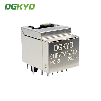 DGKYD511B207AB2A1DP068 180 Degree Notched RJ45 Connector Ethernet Filter POE 6U Network Interface