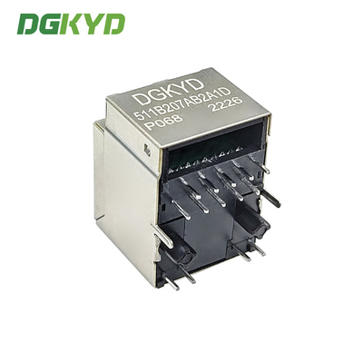 DGKYD511B207AB2A1DP068 180 Degree Notched RJ45 Connector Ethernet Filter POE 6U Network Interface