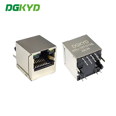 High Performance 180 Degree Top Entry RJ45 Jack With Transformer Cat 5