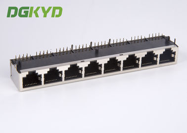 Shielded 8 position abreast rj45 ethernet jack without LED