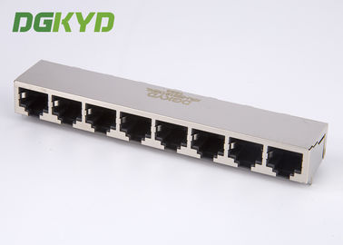 Shielded 8 position abreast rj45 ethernet jack without LED