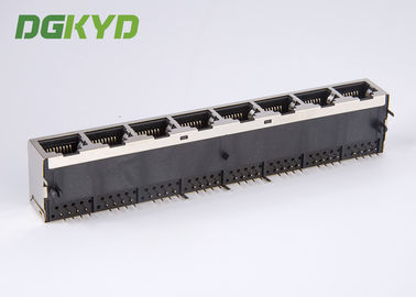 Shielded 8 position abreast rj45 ethernet jack without LED