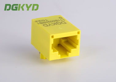 Yellow Color Unshielded Rj45 Modular Jack With Transformer , 100 Base - T
