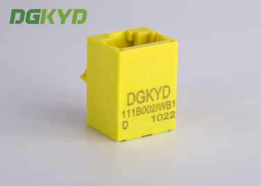 Yellow Color Unshielded Rj45 Modular Jack With Transformer , 100 Base - T
