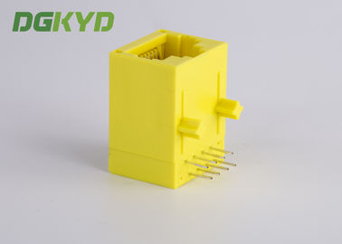 Yellow Color Unshielded Rj45 Modular Jack With Transformer , 100 Base - T