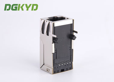 Customized 1000M 33.0mm Single Port 10 Pin Rj45 Connector with Transformer / Leds