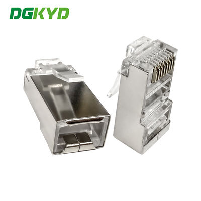RJ45 8P8C Crystal Headband Shielded Copper Shell RJ45 Male Head DGKYDRJ451188F1A1Y1W041