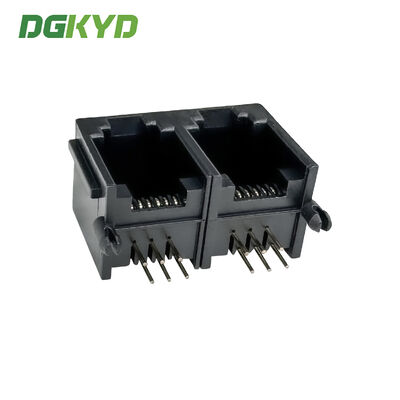 RJ11 female socket interface Double ports socket Full plastic lightless connector Industrial Ethernet port DGKYD5521E1266IWA1DY1