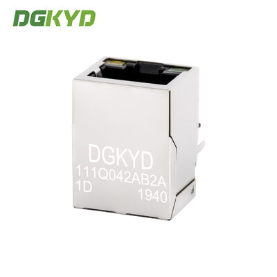 Gigabit industrial network port RJ45 connector with light strip shielding TAB DOWN DGKYD111Q042AB2A1D