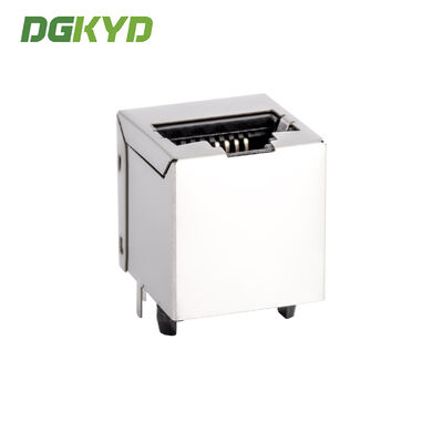 Customized single port vertical RJ45 Modular Jack PCB Mount PoE ethernet connector DGKYD511B015GWA8DP