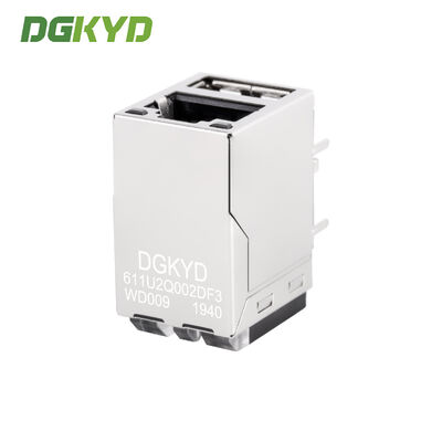 Gigabit RJ45 connector RJ45+USB 2.0 socket with shielding DGKYD611U2Q002DF3WD009