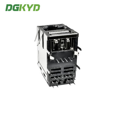 RJ45+USB2.0 network connector with light and shielding interface socket DGKYD611U2Q008DF5WD