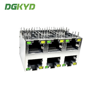 RJ45 connector industrial network port 2X3 socket with shielding DGKYD59212388AB1A1DY1F022