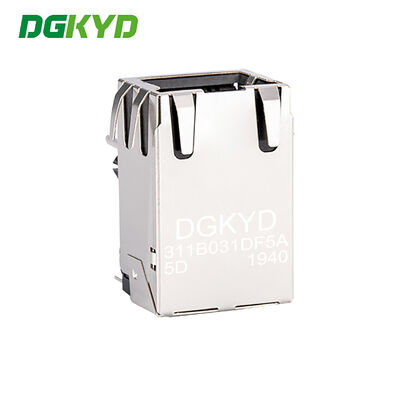 PA66 RJ45 Connector 25.8mm RJ45 Jack with 6U Gold Plating Shielded PCB Ethernet Connector