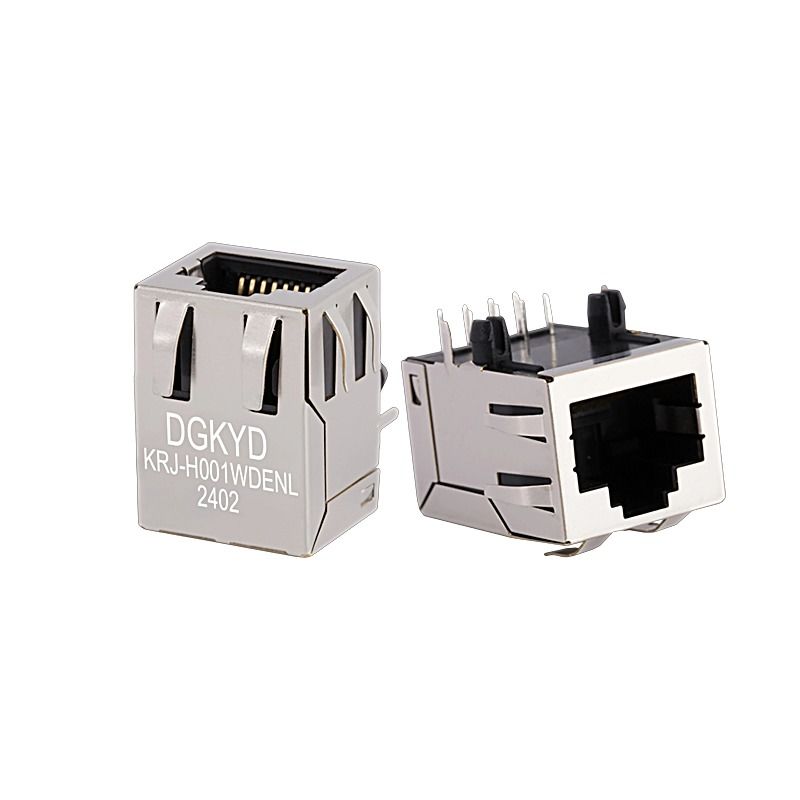 DGKYD RJ45 Single Port Connector 100M Shielded Side Entry PCB Mount