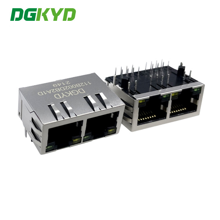 Conectores portuários múltiplos DGKYD112B002DB2A1D do perfil baixo 1x2 Cat6 RJ45