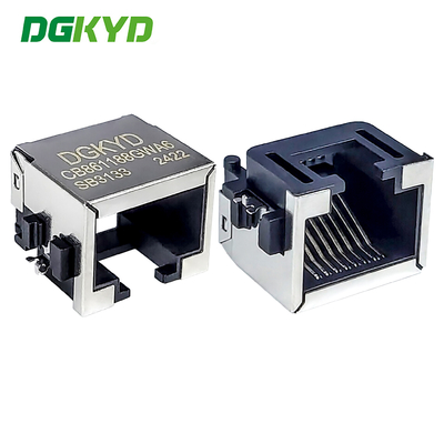 Conector RJ45 1X1 8P8C Placa Afundada 8.6 3U Interface RJ45 Conector SMD DGKYDCB861188GWA6SB3133