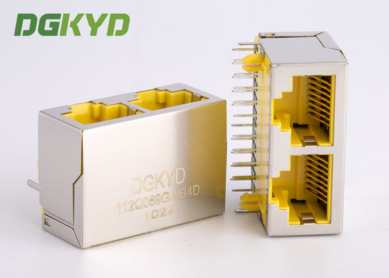 Transformador trapezoide portuário do CAT 6 2 Ganged RJ45 Jack Combo With Gigabit Ethernet