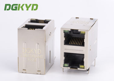 8P8C Cat5/5e 100Mb empilhou 2 RJ45 portuário Jack Combo With Transformer