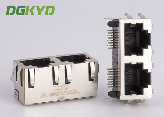 KRJ - o metal 56S8P8C1X2ENL protegeu 2 diodos emissores de luz fêmeas portuários Tab Up de Rj45 Jack No
