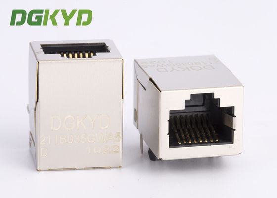Módulo de conector protegido Tab Up do Magnetics de 10/100 Mb RJ45 THT