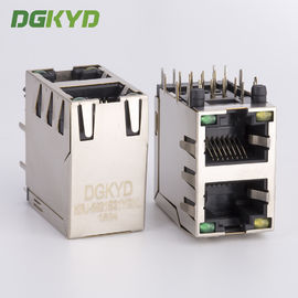 Jaques modulares dos ethernet duplos do conector do receptáculo dos portos RJ45 da plataforma 2 com diodo emissor de luz de Y/G