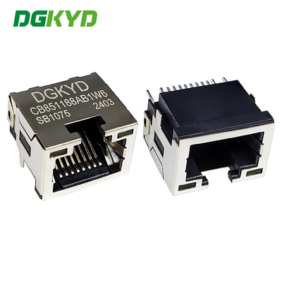 RJ45 Connector SMD Connector Sinking Board 8.5 Com Luz 8P8C Tipo de Parche DGKYDCB851188AB1W6SB1075
