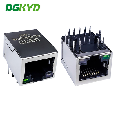 Interface de rede RJ45 com luz LED Gigabit Ethernet conector soquete horizontal KRJ-329GGONL