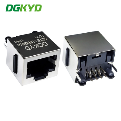 Conector RJ45 de interface vertical de 180 graus sem tomada de tomada da porta de rede com blindagem de faixa luminosa DGKYD52TE1188GWA1DY1
