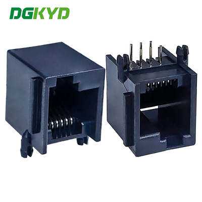 Conector Ethernet RJ11 sem luz de plástico completo 6P6C, fivela esquerda DGKYD5523LE1166IWA1DY4