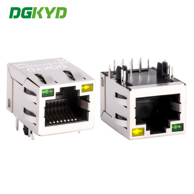 Tomada de porta de rede RJ45 com transformador integrado de 100Mbps com luz e blindagem KRJ-SH105GYENL