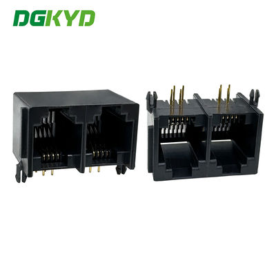 Conector de porta Ethernet RJ11 1X2 com interface de orelha 6P6C DGKYD5523E1266IWA1DY4