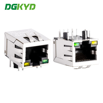 Conector RJ45 100Mbps transformador integrado de rede industrial porta tomada horizontal DGKYD111B002DB1A1D