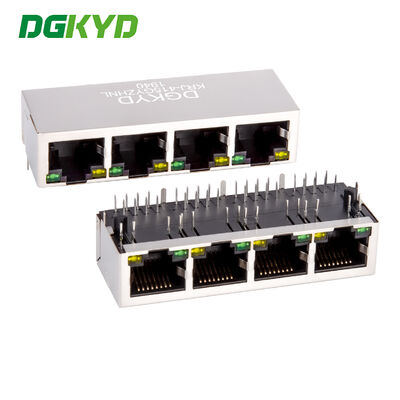 KRJ-415GYZHNL conector quadricelular RJ45 100Mbps filtro integrado soquete de porta de rede industrial