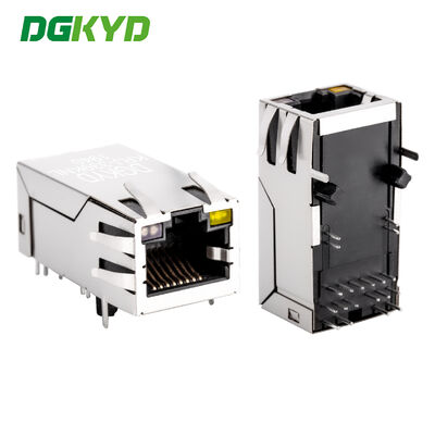 Porta Ethernet Gigabit RJ45 com fonte de alimentação POE 33 de comprimento com conector blindado de faixa de luz KRJ-339KNL