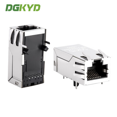 Conector Rj45 de porta única de 6 pines com transformador / LED KRJ-3302NL