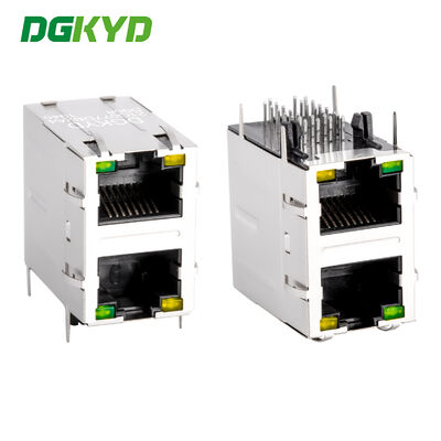 Conector RJ45 de duplo convés com transformador de 1000 bases e desempenho Cat6 para redes Ethernet