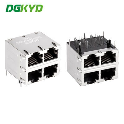 Conector RJ45 Jack modular com magnéticos internos 2X2 Configuração de porta CAT6 Compatível