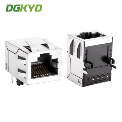 Porta de rede industrial do conector RJ45 100Mbps com conector modular do chapeamento de ouro 6U