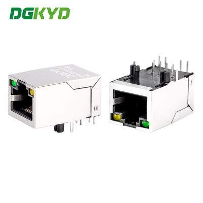 KRJ-SH256GYNL Conector RJ45 com indicador LED de filtro 100Base e tomada modular RJ45 blindada