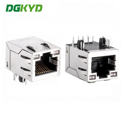 Conector blindado RJ45 com filtro de 100 Mbps Indicador LED de dupla cor e placas de ouro 6U
