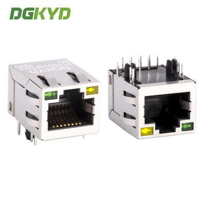 Conector RJ45 Blindado Industrial de 8 pinos com banho de ouro 6U para porta de rede