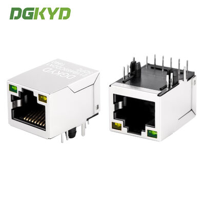 Conector Blindado RJ45 com Filtro Ethernet POE Integrado de 100Mbps e Banho de Ouro 6U