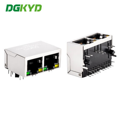 Jack modular de conector RJ45 com filtro de revestimento em ouro 6u e porta TAB-Down para Gigabit Ethernet