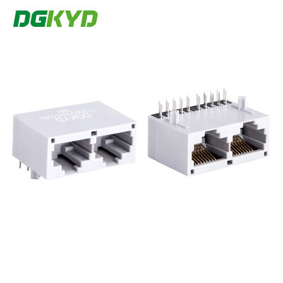 Conector RJ45 com transformador integrado Gigabit Revestimento de ouro 6u montador de PCB de ângulo reto