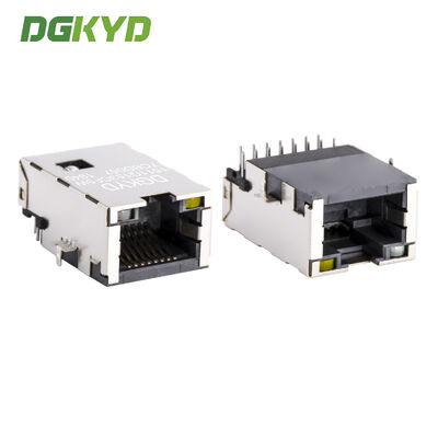 Conector RJ45 de Perfil Muito Baixo com Transformador Integrado Gigabit e Banho de Ouro 6U